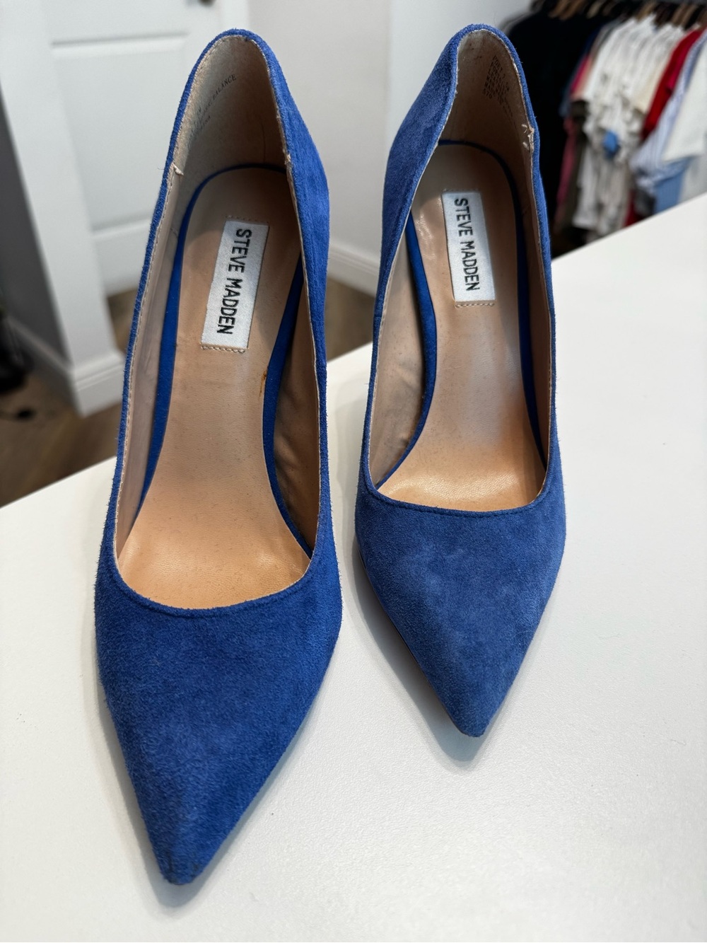 Steve Madden Royal Blue Suede Pointed-Toe Pumps